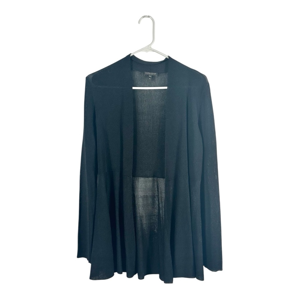 Eileen‎ Fisher Black Open Front Cardigan Size Petite Medium